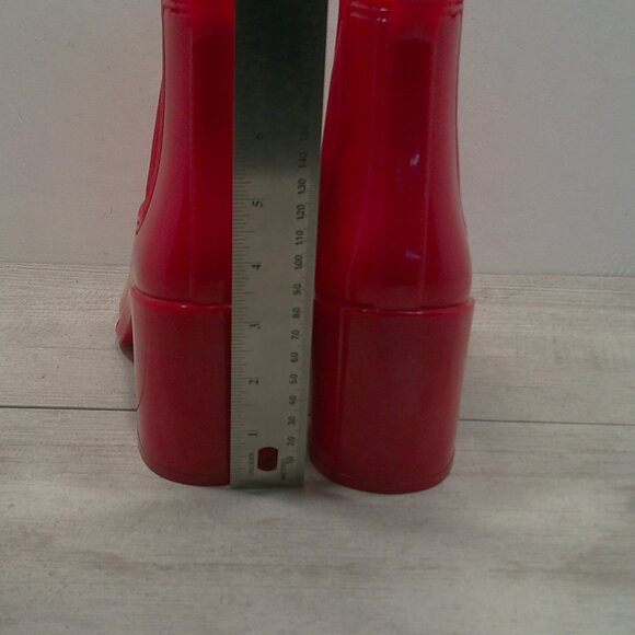 Sexy Jeffrey Campbell Hurricane Cherry Red Waterproof Rain Boots Size 9 - Picture 7 of 14
